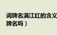 词牌名满江红的含义（10月08日满江红是词牌名吗）