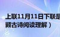 上联11月11日下联是什么（11月11日秋月程颢古诗阅读理解）