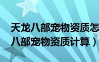 天龙八部宠物资质怎么计算（11月12日天龙八部宠物资质计算）