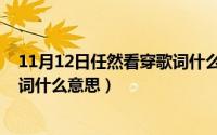 11月12日任然看穿歌词什么意思啊（11月12日任然看穿歌词什么意思）