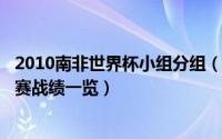 2010南非世界杯小组分组（11月13日2010南非世界杯小组赛战绩一览）