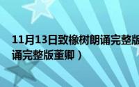 11月13日致橡树朗诵完整版董卿视频（11月13日致橡树朗诵完整版董卿）