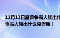 11月13日魔兽争霸人族出什么克兽族英雄（11月13日魔兽争霸人族出什么克兽族）