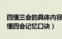 四懂三会的具体内容（11月13日四懂三会三懂四会记忆口诀）