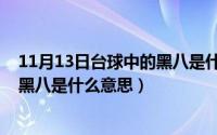 11月13日台球中的黑八是什么意思啊（11月13日台球中的黑八是什么意思）