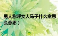 男人称呼女人马子什么意思（11月14日一个男人叫我马子什么意思）
