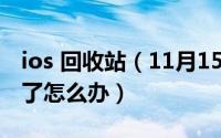ios 回收站（11月15日ios系统回收站清空不了怎么办）