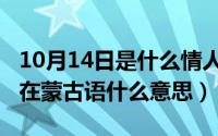 10月14日是什么情人节（10月08日黛青塔娜在蒙古语什么意思）