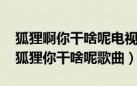 狐狸啊你干啥呢电视剧插曲（10月08日韩剧狐狸你干啥呢歌曲）