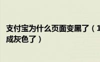 支付宝为什么页面变黑了（11月16日支付宝首页界面怎么变成灰色了）