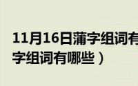 11月16日蒲字组词有哪些成语（11月16日蒲字组词有哪些）