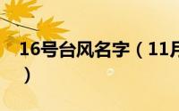 16号台风名字（11月16日台风w是代表什么）
