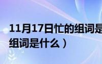 11月17日忙的组词是什么呢（11月17日忙的组词是什么）