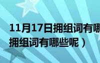 11月17日拥组词有哪些呢怎么写（11月17日拥组词有哪些呢）