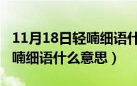 11月18日轻喃细语什么意思啊（11月18日轻喃细语什么意思）