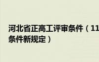 河北省正高工评审条件（11月18日2022河北正高职称评审条件新规定）