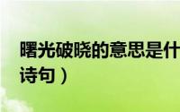 曙光破晓的意思是什么（11月18日曙光破晓诗句）