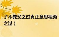 子不教父之过真正意思视频（11月19日三字经全文子不教父之过）