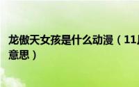龙傲天女孩是什么动漫（11月19日女生给你发龙傲天是什么意思）