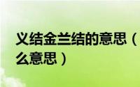 义结金兰结的意思（11月20日义结金兰是什么意思）