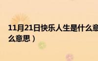 11月21日快乐人生是什么意思啊（11月21日快乐人生是什么意思）