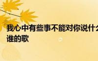 我心中有些事不能对你说什么歌 我心中有些事不能对你说是谁的歌