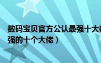 数码宝贝官方公认最强十大数码兽（数码宝贝全系列战力最强的十个大佬）