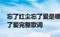 忘了红尘忘了爱是哪首歌的歌词 忘了红尘忘了爱完整歌词