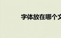 字体放在哪个文件夹 你知道吗