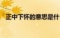 正中下怀的意思是什么 正中下怀意思详解