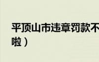 平顶山市违章罚款不扣分 平顶山的司机注意啦）