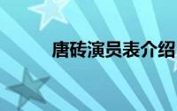 唐砖演员表介绍 电视剧唐砖介绍