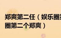 郑爽第二任（娱乐圈第二个郑爽的女明星娱乐圈第二个郑爽）