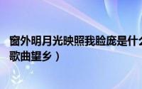 窗外明月光映照我脸庞是什么歌名 窗外明月光映照我脸庞是歌曲望乡）