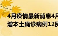4月疫情最新消息4月24日0--24时湖南省新增本土确诊病例12例
