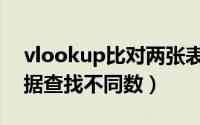 vlookup比对两张表（vlookup比对两表数据查找不同数）