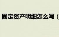 固定资产明细怎么写（固定资产明细账模板）
