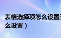 表格选择项怎么设置三个选项（表格选择项怎么设置）