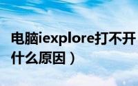 电脑iexplore打不开（电脑打不开IE浏览器是什么原因）