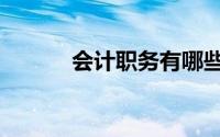 会计职务有哪些（职务有哪些）