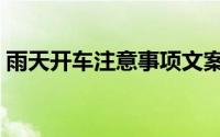 雨天开车注意事项文案（雨天开车注意事项）