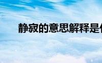 静寂的意思解释是什么（静寂的意思）
