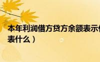 本年利润借方贷方余额表示什么（本年利润借方跟贷方各代表什么）