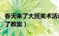 春天来了大班美术活动目标（大班美术春天来了教案）