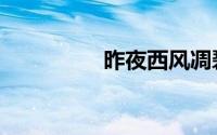 昨夜西风凋碧树（凋敝）