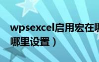 wpsexcel启用宏在哪里（wps表格启用宏在哪里设置）