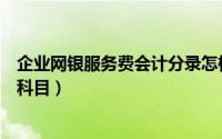 企业网银服务费会计分录怎样做（企业网银服务费计入什么科目）