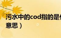 污水中的cod指的是什么（污水中cod是什么意思）