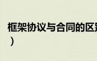 框架协议与合同的区别（框架协议是什么意思）