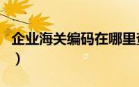 企业海关编码在哪里查询（企业海关编码查询）